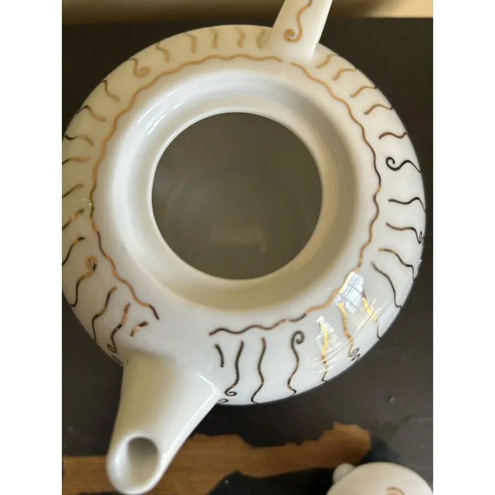 Pottery Barn NILE‎ Individual Teapot with Nesting Cup Japan